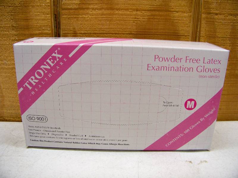 lot 788 image: 10 Boxes of 100 Tronex Powder Free Latex Exam Gloves
