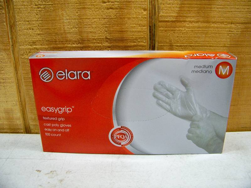 lot 791 image: 10 Boxes of 100 Elara Easygrip Textured Cast Poly Gloves