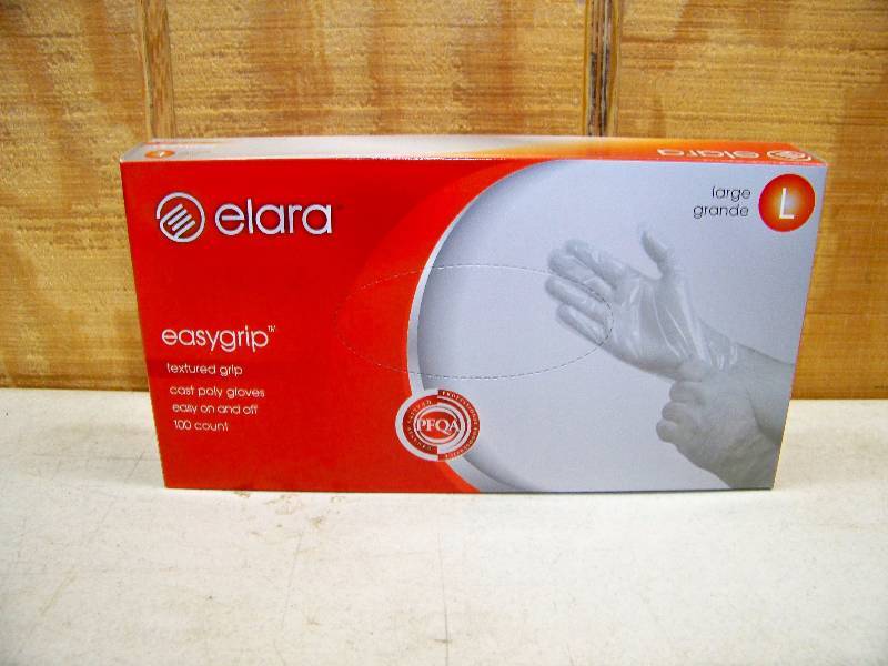 lot 796 image: 10 Boxes of 100 Elara Easygrip Textured Cast Poly Gloves