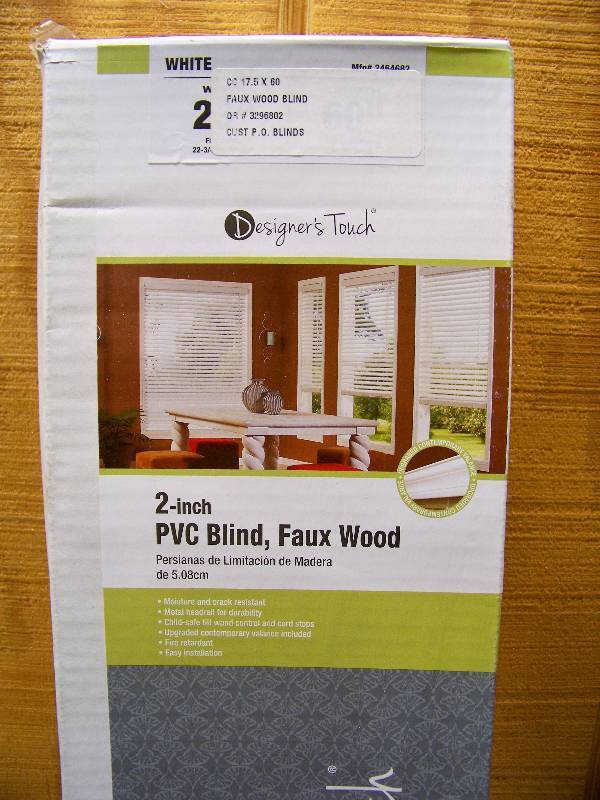 lot 870 image: 4 Designers Touch 2 inch PVC Faux Wood Blinds