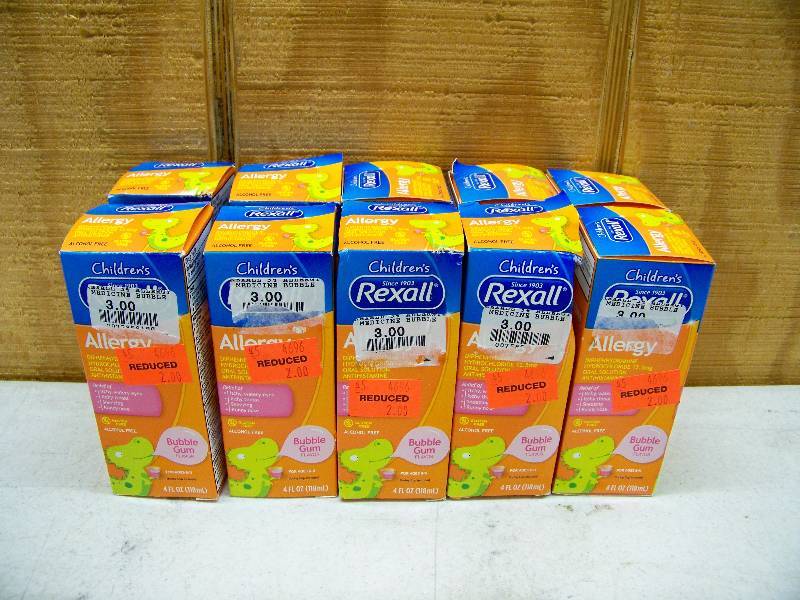 lot 990 image: 10 Bottles Rexall Childrens Allergy