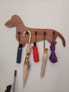 lot 5699 image: Dachshund Coat Hanger with Umbrellas