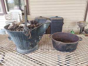 lot 5762 image: Coal Bucket and Cast Iron Pot