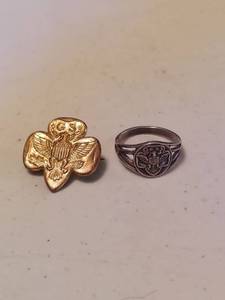 lot 5803 image: Girl Scouts Ring (Marked Sterling) and Pin