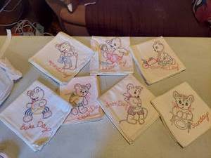 lot 5711 image: embroidered towels