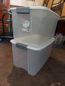 lot 5843 image: (2) 70 qt. Sterilite storage containers