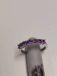 lot 5878 image: Ring with Purple Stones - Marked 925