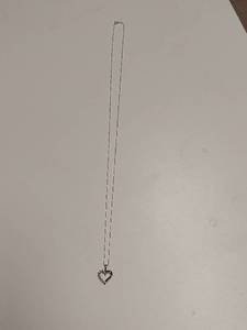 lot 5894 image: Heart Pendant on Chain - Chain is Marked 925