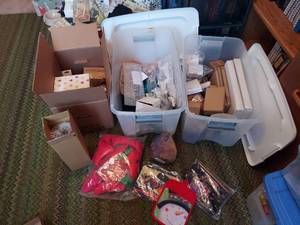 lot 5906 image: 2 Tubs and Box of Assorted Items - Boxed Gift Type  Grabbag Items