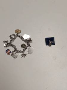 lot 5920 image: Charm Bracelet - Bracelet and Some Charms are Marked Sterling