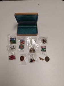 lot 5925 image: Dachshund Club Pins in Jewelry Box