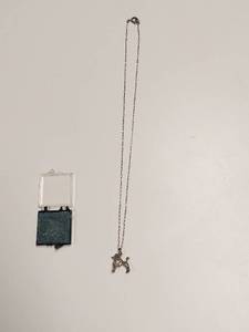 lot 5930 image: Dog Pendant on Chain - Chain is Marked Sterling