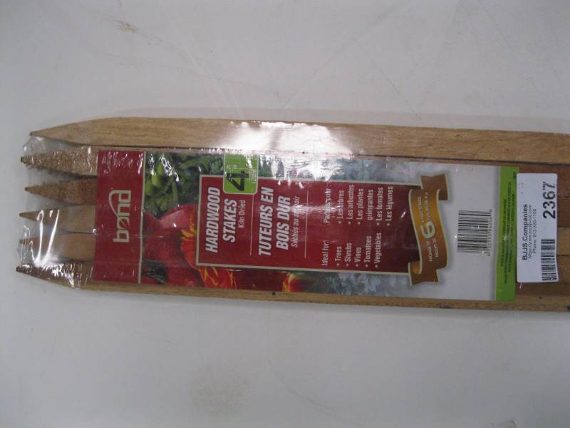 lot 2367 image: Hardwood Garden Stakes 4 Pack of 6