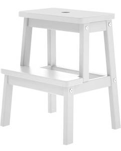 lot 1943 image: HOUCHICS Step Stool for Adults, Wooden Step Stool with 400 lb, Wood Step Stool, Adults Step Stool, Step Stool for Bedside, Step Helper for Kitchen,Bathroom,Bedroom (White)
