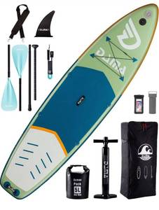 lot 1956 image: $$ DAMA Inflatable Stand Up Paddle Board 1133 6, Yoga Paddleboard, 11ft sup, Fishing Paddle Boards for Adults, Blow up sup, Standup sup wCamera Seat, 4 pcs Floating Kayak Paddle, Board Carrier - Retail $370