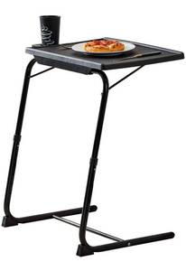 lot 1960 image: Rubypin Multifunction TV Tray Table - Folding TV Tray on Bed & Sofa with Cup Holder, Comfortable Folding Table with 6 Height & 3 Tilt Angle Adjustments (Black)