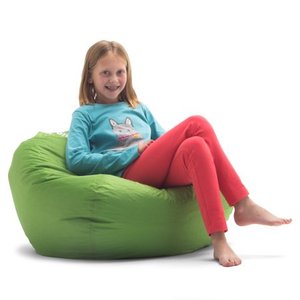 lot 5813 image: Big Joe Classic Beanbag for Kids, Spicy Lime Green SmartMax Fabric