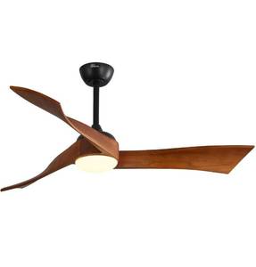 lot 5814 image: Sofucor 52 Wood Ceiling Fan Indoor with Light and Remote Control