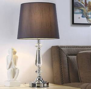 lot 5835 image: Set of 2 Bedside Lamp Touch Control Lamps for Bedrooms, 3 Way Dimmable Crystal Table Lamp with 2 USB Ports, Modern Nightstand Lamp, Gray Shades, for Living Room, Guest Room Lamp Shades & Bulbs Not Included