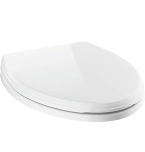 lot 5839 image: Delta Faucet Wycliffe Slow Close Elongated Toilet Seat with Non-Slip Seat Bumpers, Soft Close Toilet Seat Elongated, Toilet Seat Slow Close, White 811901-WH