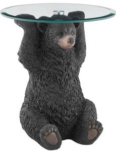 lot 5841 image: Powell Furniture Barney Bear, Dark Brown Accent Table - Glass Sold Separately