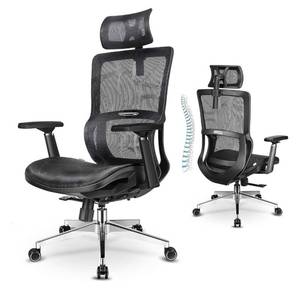 lot 5859 image: MFAVOUR High Back Office Chair Ergonomic Mesh Office Chair with Lumbar Support, Home Desk Chair with 3D Armrest & Adjustable Headrest for Study Work & Gaming, Black