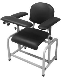lot 5862 image: $$$Retails for $360 Helsevesen Comfortable Padded Blood Drawing Chair, Lab Phlebotomy Chair with Adjustable Armrest (Black)