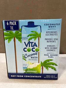 lot 13608 image: Vita Coco Coconut Water, Original, 33.8 Fl Oz (Pack of 12)