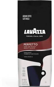 lot 13624 image: Lavazza Perfetto Ground Coffee Blend, Dark Roast, Authentic Italian, Value Pack, Blended And Roasted in Italy, Non-GMO, 100% Arabica, Full-bodied, 12 Ounce (Pack of 6)
