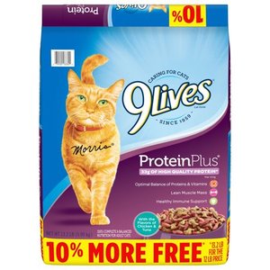 lot 13626 image: 9Lives Protein Plus Dry Cat Food Bonus Bag, 13.2-Pound