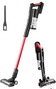lot 13627 image: EUREKA Cordless Vacuum Cleaner, High Efficiency for All Carpet and Hardwood Floor LED Headlights, Convenient Stick and Handheld Vac, Basic Red