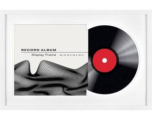 lot 13646 image: MCS Double Groove Record Album Frame, White, 16.5 x 25 in