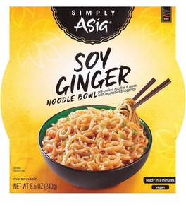lot 13664 image: Simply Asia Soy Ginger Noodle Bowl, 8.5 oz (Pack of 6)