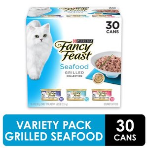 lot 13677 image: (30 Pack) Fancy Feast Gravy Wet Cat Food Variety Pack, Seafood Grilled Collection, 3 oz. Cans