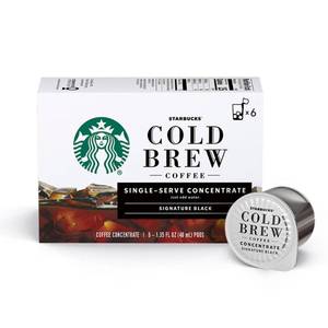 lot 14481 image: Starbucks Cold Brew Coffee - Signature Black Medium Roast - Single-Serve Concentrate Pods - 1 box (6 capsules) - Lot of 6