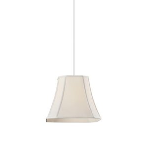 lot 14482 image: Simplee Adesso Traditional CutCorner Square Softback Pendant Ceiling Lamp, White with Cord Set