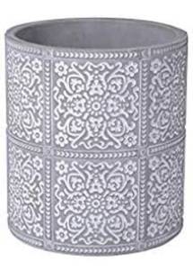 lot 14484 image: Kitchen Cooking Utensil Holders  Fine Embossed Cement Utensils Crock  Cement Utensil Container Kitchenware Flatware Organizer - Farmhouse Decor Utensils Caddy Square Pattern