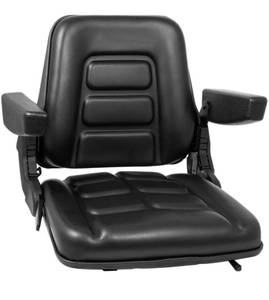 lot 14520 image: Bestauto Universal Forklift Seat with Armrest, Fordable Tractor Seat with 180° Adjustable Back Angle Fits Excavator Forklift, Tractor, Skid Loader, Backhoe Dozer Telehandler, Heavy Mechanical Seat