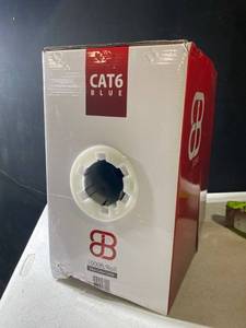 lot 15592 image: 1000ft CAT6 UTP 550Mhz Solid Cable 23AWG Network Ethernet LAN Wire, Blue