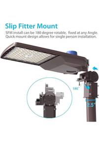 lot 15604 image: HYPERLITE LED Parking Lot Lights 300 Watt 45,000 Lumen Super Bright 150lmw 5000K ULDLC Certified LED Parking lot Lighting with Dusk to Dawn Photocell Slip Fit Mount