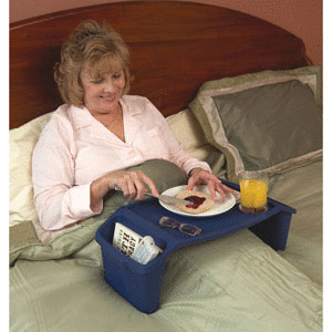 lot 15621 image: Maddak Plastic Bed Tray With Side Pockets