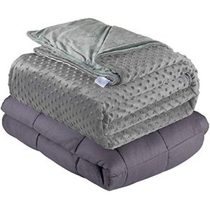 lot 15640 image: Quility Kids & Adults Weighted Blanket, 86x92, 20 lbs, Grey