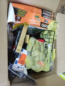 lot 7209 image: Box Of Fun Tons Of Various Tools, Door Handlesets, Garage Items