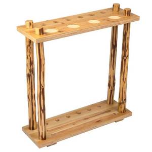 lot 11954 image: Rush Creek Creations Pool Cue Rack - 6 Pool Billiard Stick  Ball Set Floor Rack