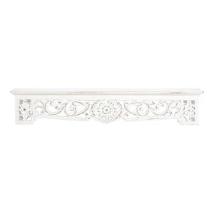 lot 11980 image: Fetco 30 in. x 5 in. Morris White Ledge Decorative Shelf, Distressed White