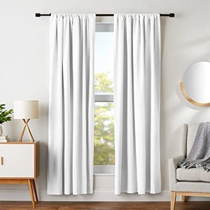 lot 11634 image: Amazon Basics White Blackout Curtain Set