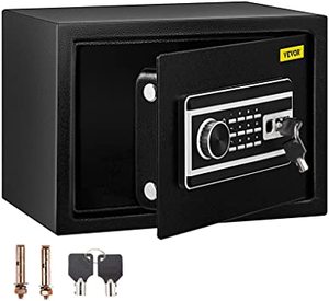 lot 11726 image: VEVOR Security Safe 0.8 Cubic Feet Digital Safe With Fingerprints & Keypad Lock 22L Safe Box