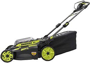 lot 11752 image: RYOBI 20 in. 40-Volt 6.0 Ah Lithium-Ion Battery Brushless Cordless Walk Behind Self-Propelled Lawn Mower