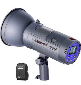 lot 1992 image: $$ Neewer Vision 4 300W GN60 Outdoor Studio Flash Strobe Li-ion Battery Powered Cordless Monolight with 2.4G Wireless Trigger, 700 Full Power Flashes, Recycle in 0.4-2.5 Sec, Bowens Mount - Retail $270
