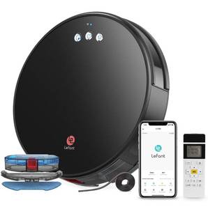 lot 5865 image: $$ Lefant Robot Vacuum and Mop, Robotic Vacuum Cleaner with 3200Pa Suction, Smart Navigation, 150 Mins Runtime, Works with Alexa and Google Assistant, Self-Charging - Retail $260